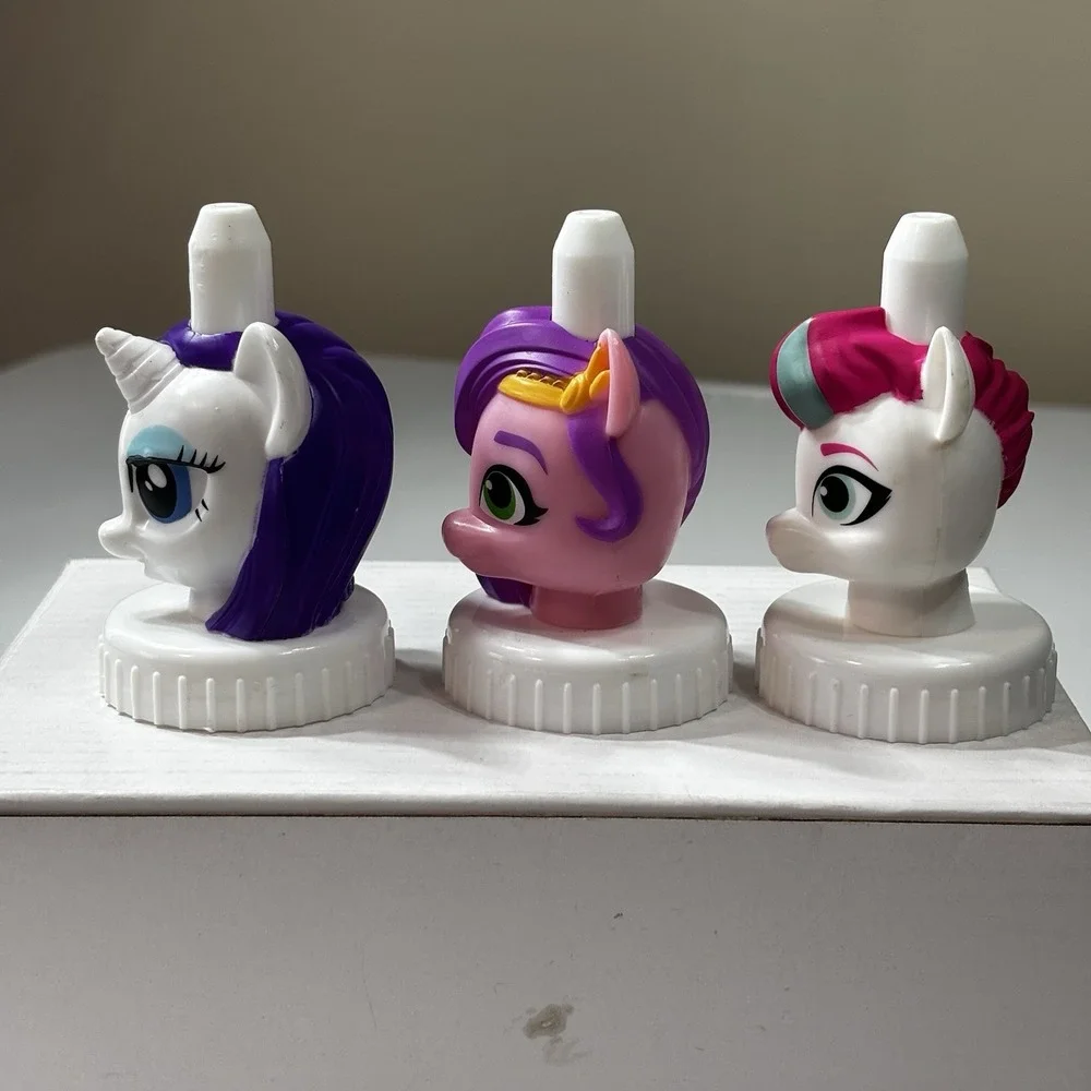 My Little Pony MLP Rainbow Rarity, Pipp, & Zipp Good 2 Grow Topper Spouts